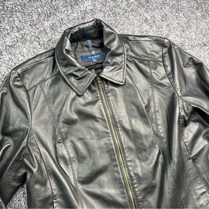 Cole Haan Leather Jacket Women's XXL Black Leather